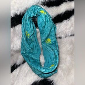 Teal and Yellow Patterned Disney Lilo And Stitch Infinity Scarf Aqua 34" × 16"